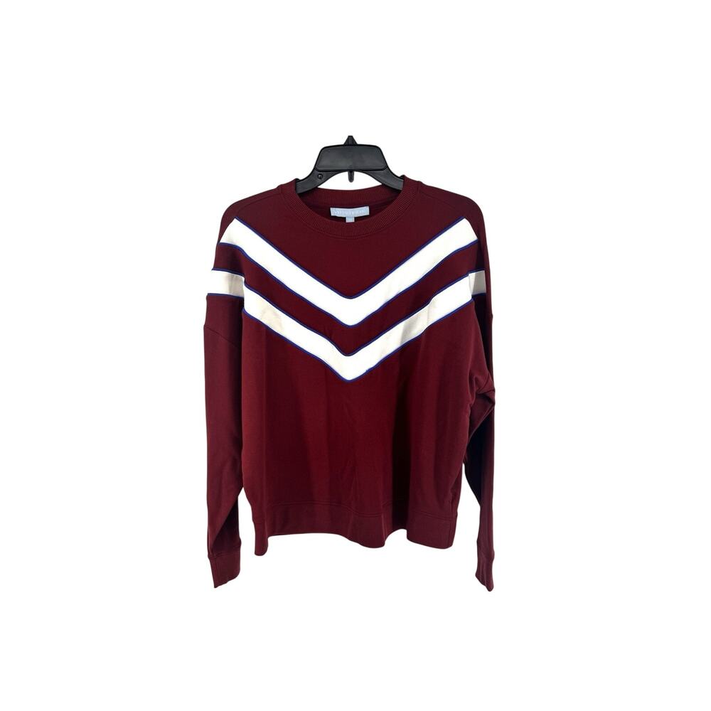 Antonio Melani Active Stripe Piping Crew Neck Long Sleeve Pullover Sweatshirt L